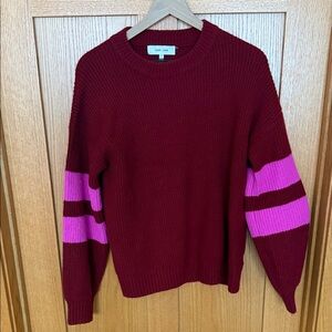 Cozy Maroon and Pink Striped Sweater
